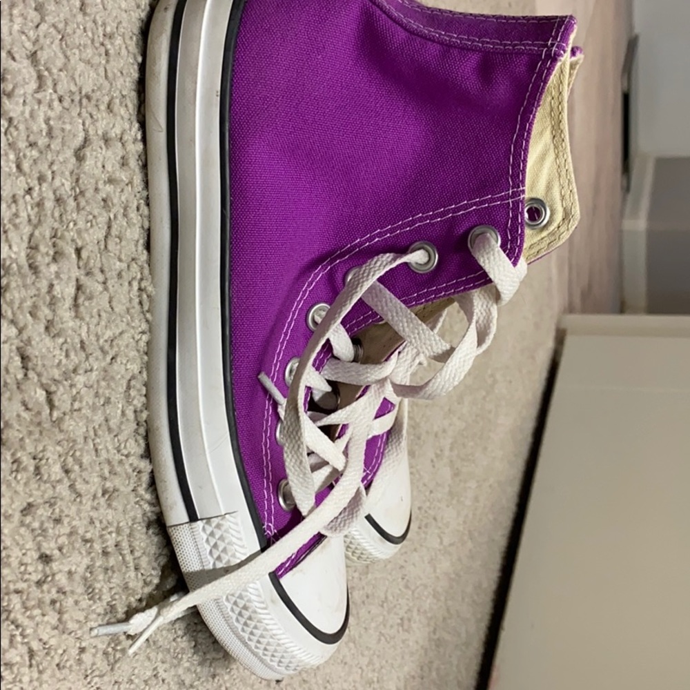 Purple high top converse